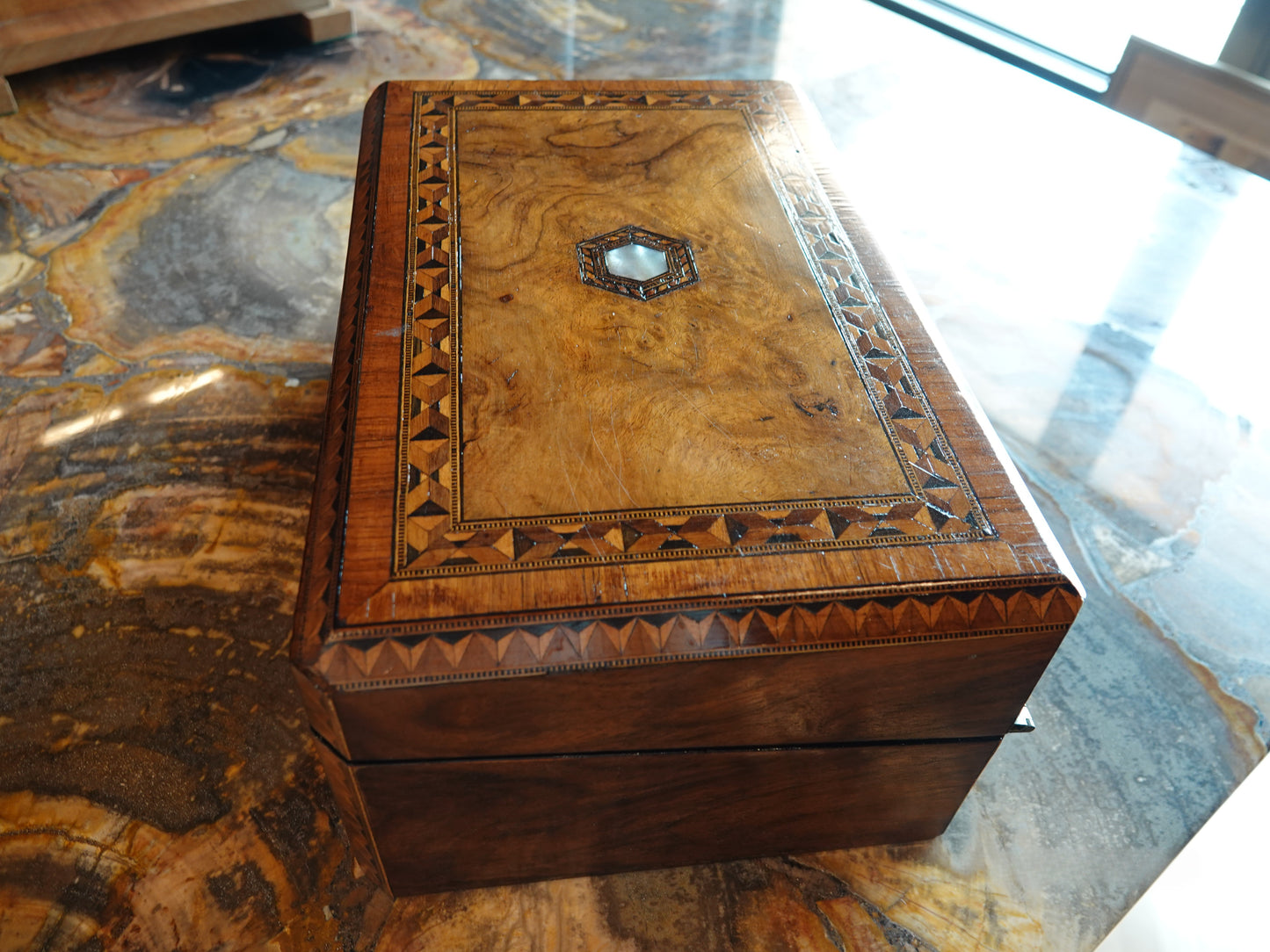 Late 1800s English Travel Writing Desk