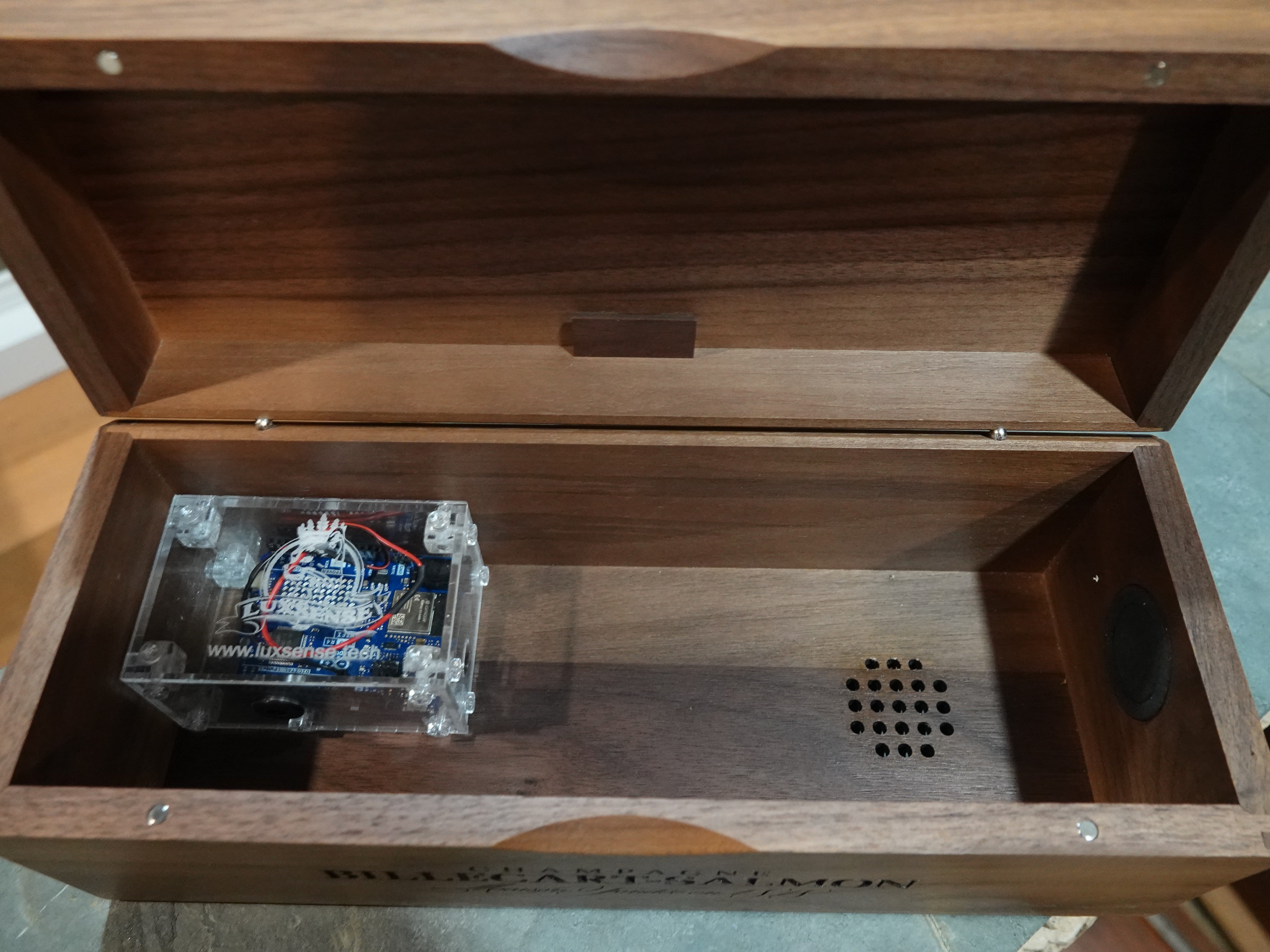 Solid Walnut Champagne Box from Billecart-Salmon - LuxSense