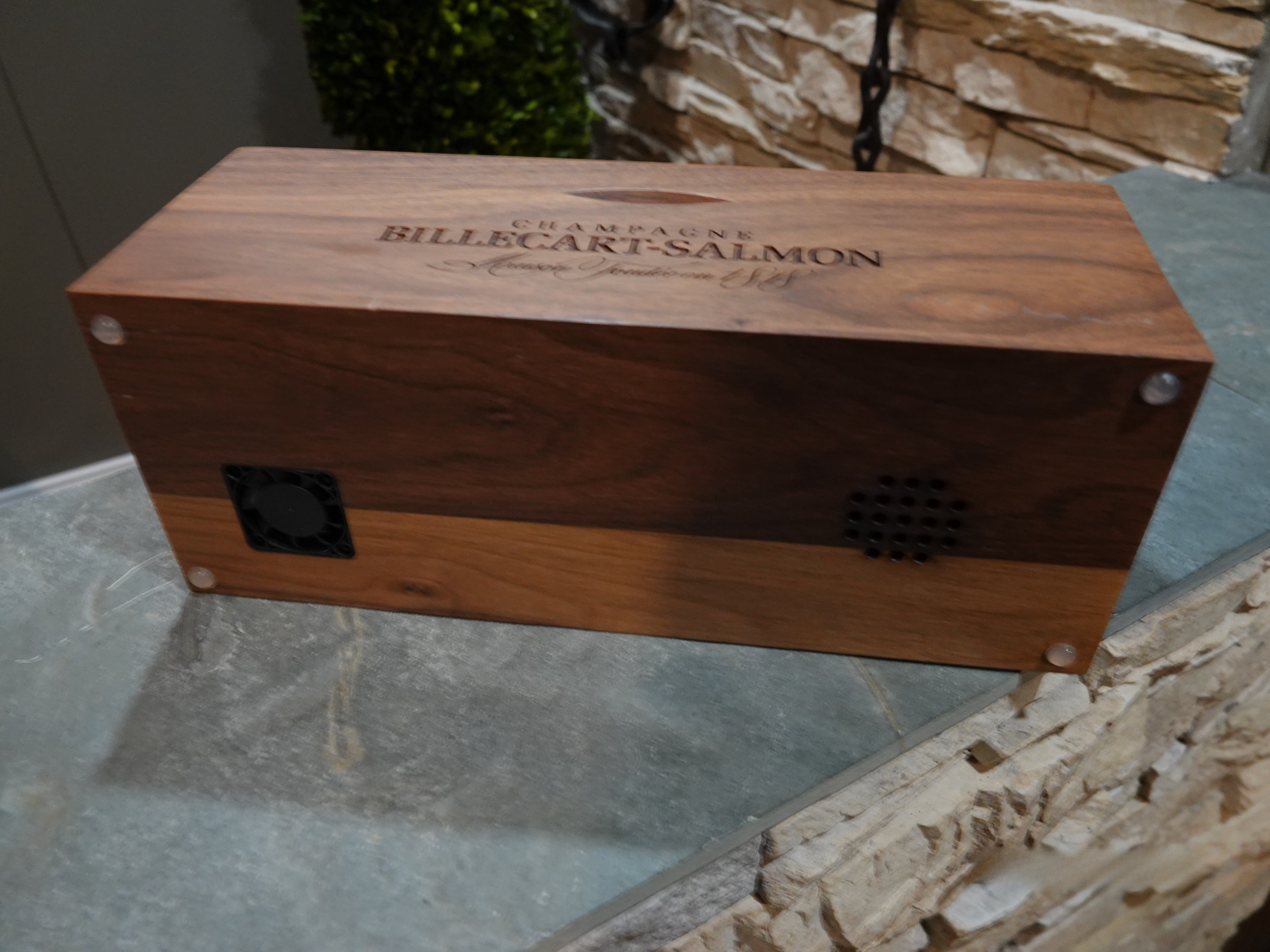 Solid Walnut Champagne Box from Billecart-Salmon - LuxSense