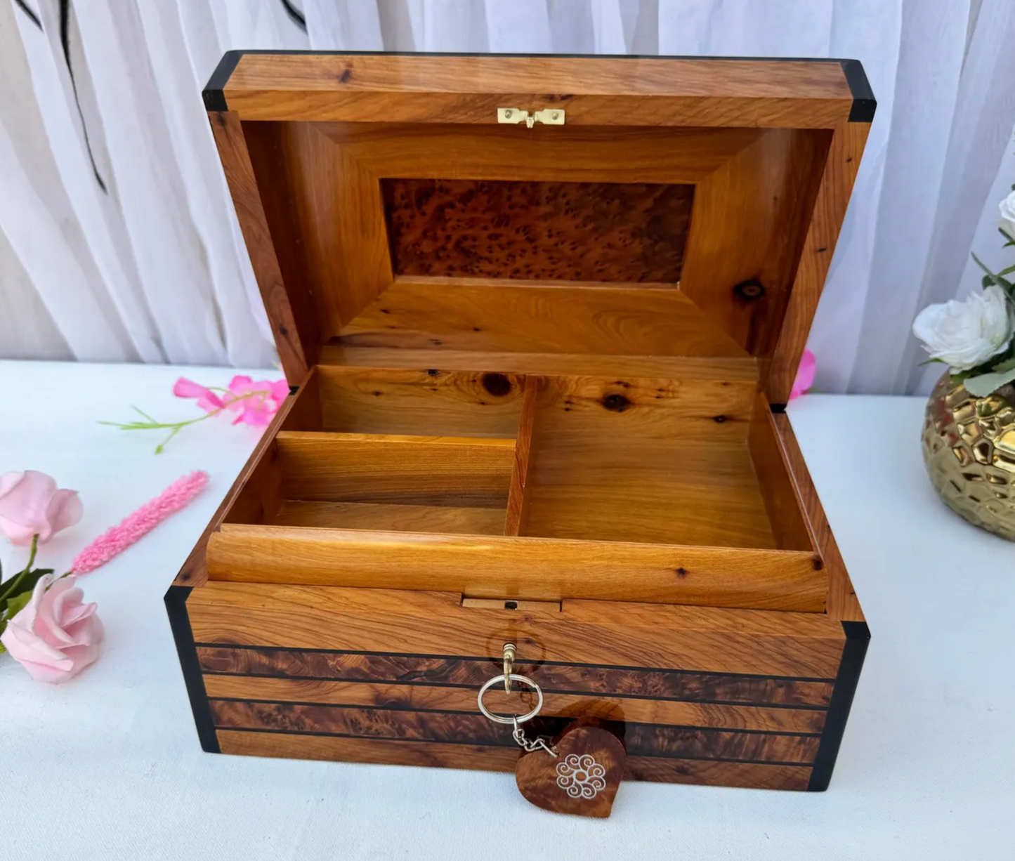 Handmade Solid Thuya Burl Wooden Box