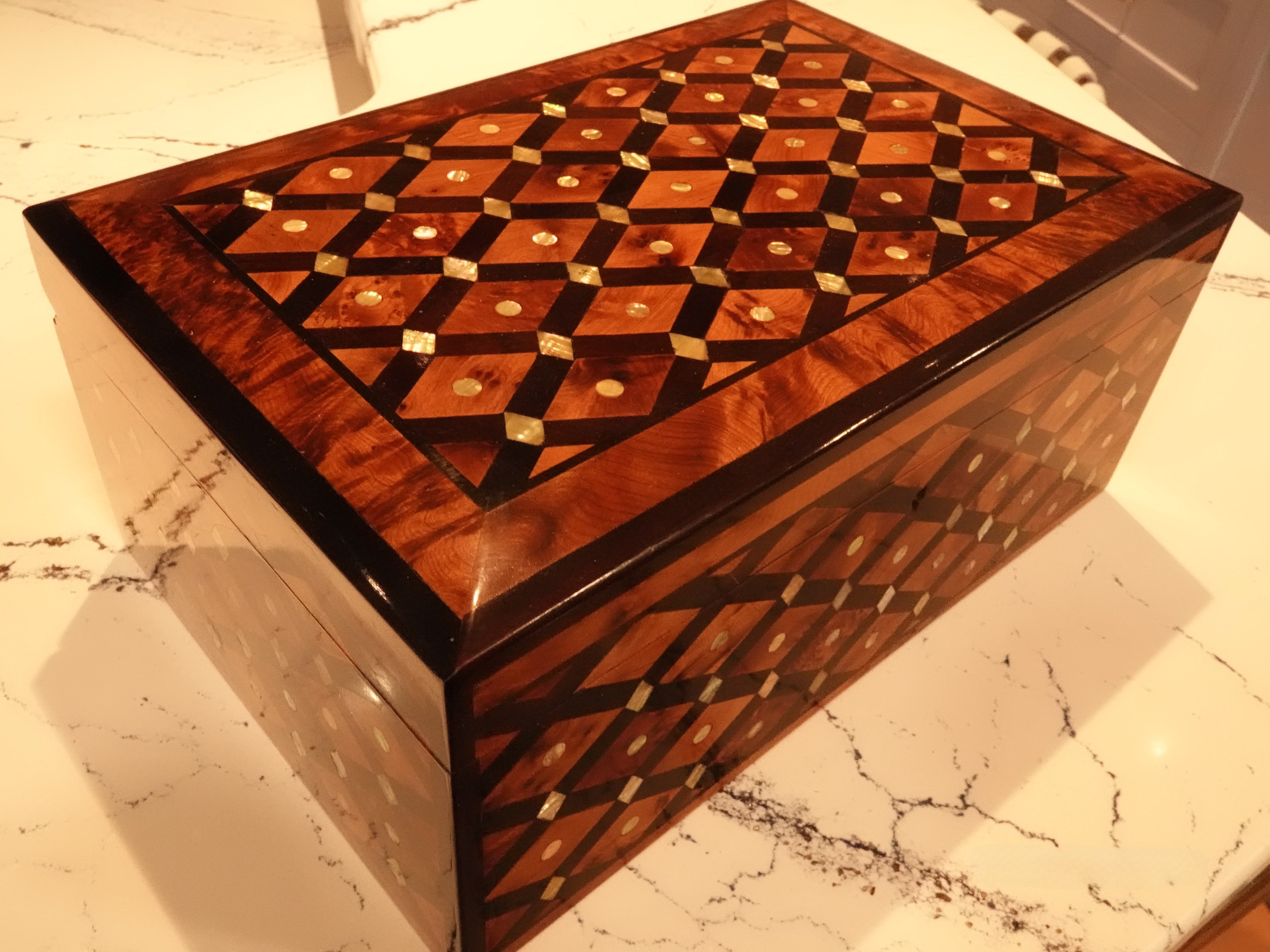 Large Handmade Burl Wood Jewelry Box - LuxSense