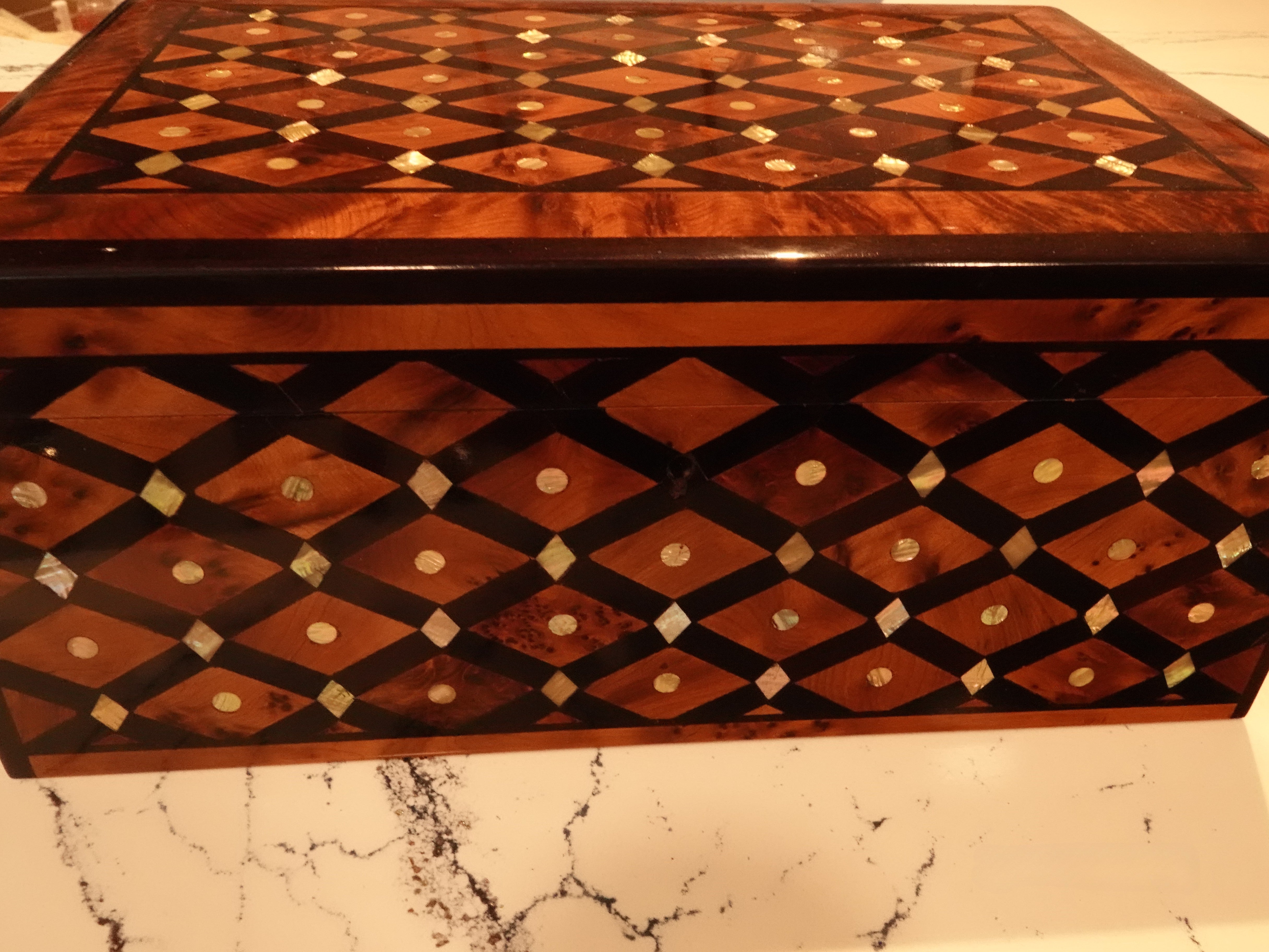 Large Handmade Burl Wood Jewelry Box - LuxSense