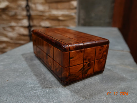 Beautifully wood-grained SECRET puzzle box.