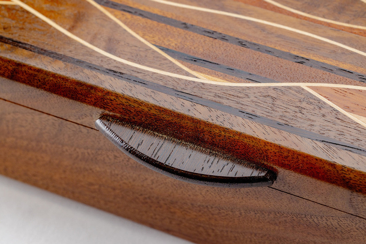 Beautiful Wood Storage Box with Intricate Inlay