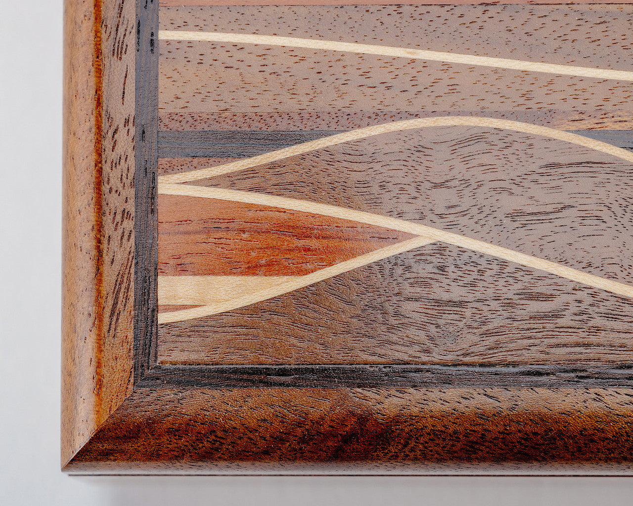 Beautiful Wood Storage Box with Intricate Inlay