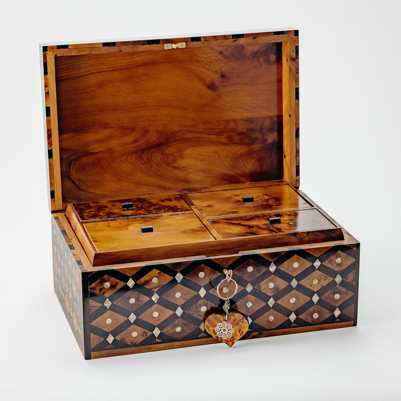 Large Handmade Burl Wood Jewelry Box