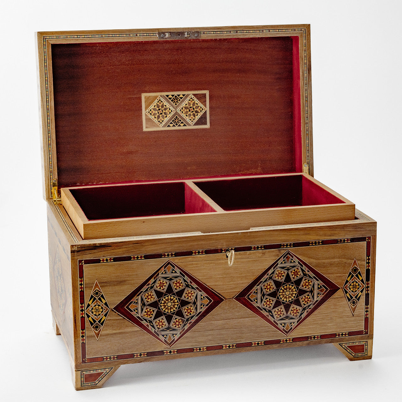 Large Handmade Mosaic Box Inlaid with Mother of Pearl