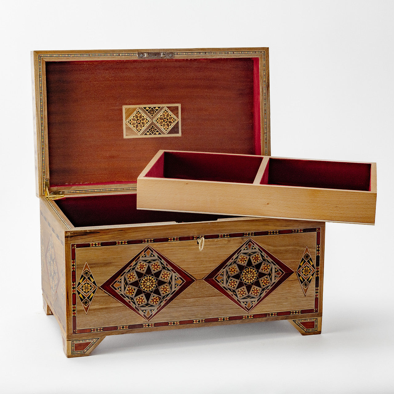 Large Handmade Mosaic Box Inlaid with Mother of Pearl