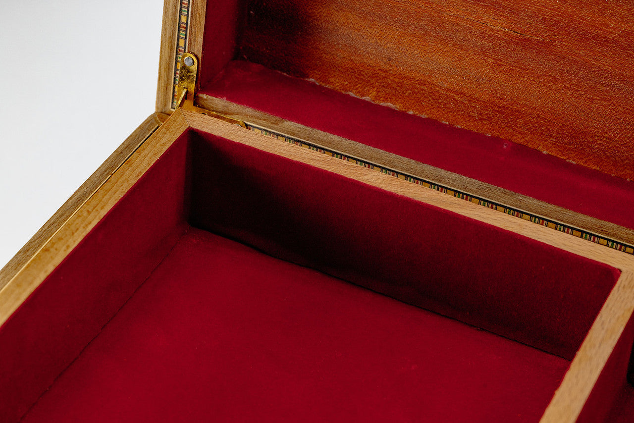 Large Handmade Mosaic Box Inlaid with Mother of Pearl