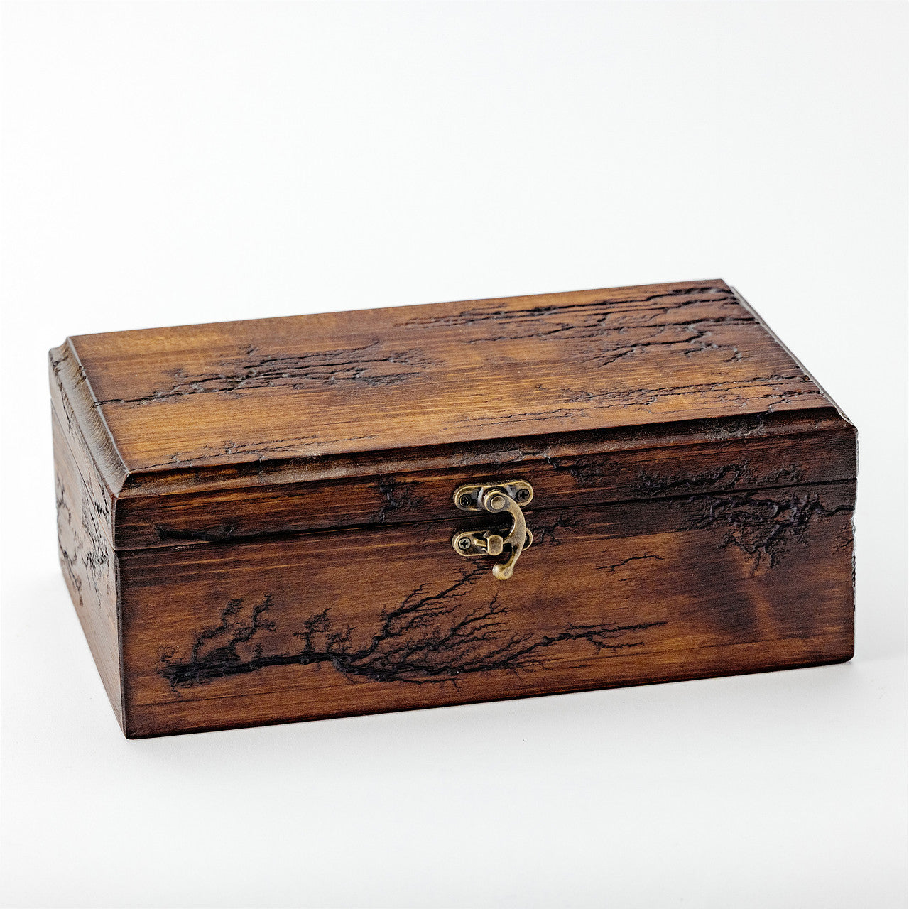 Rustic Handmade Box with Lichtenberg Figure Carvings