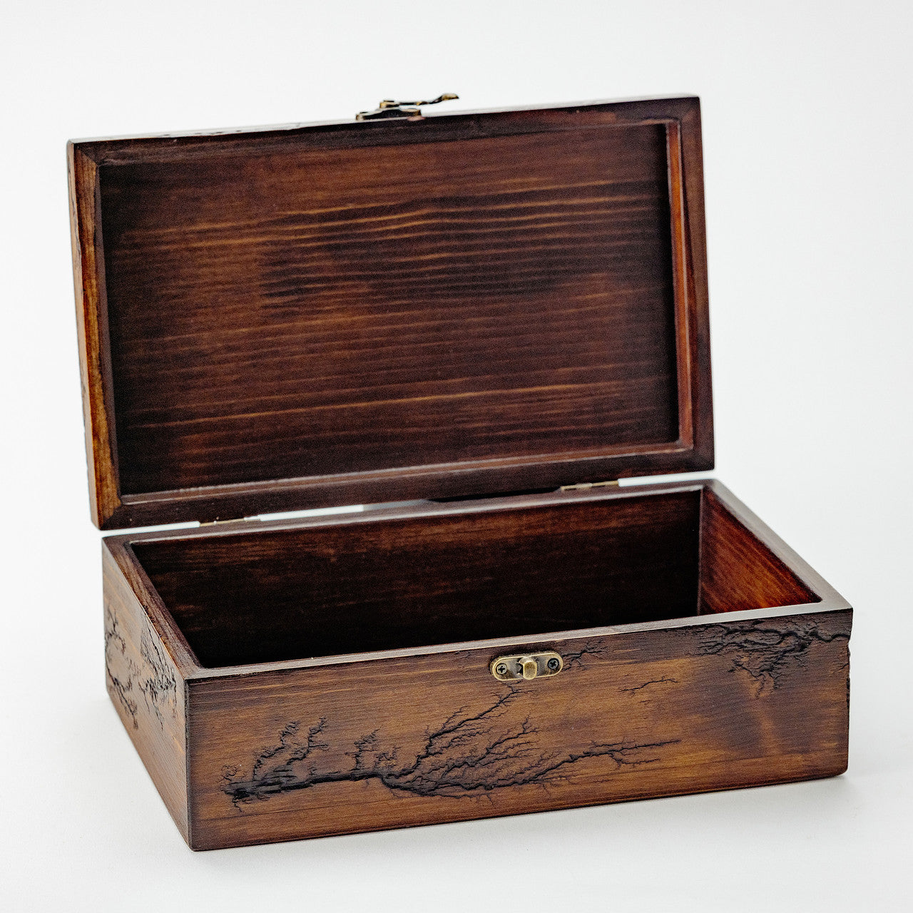 Rustic Handmade Box with Lichtenberg Figure Carvings
