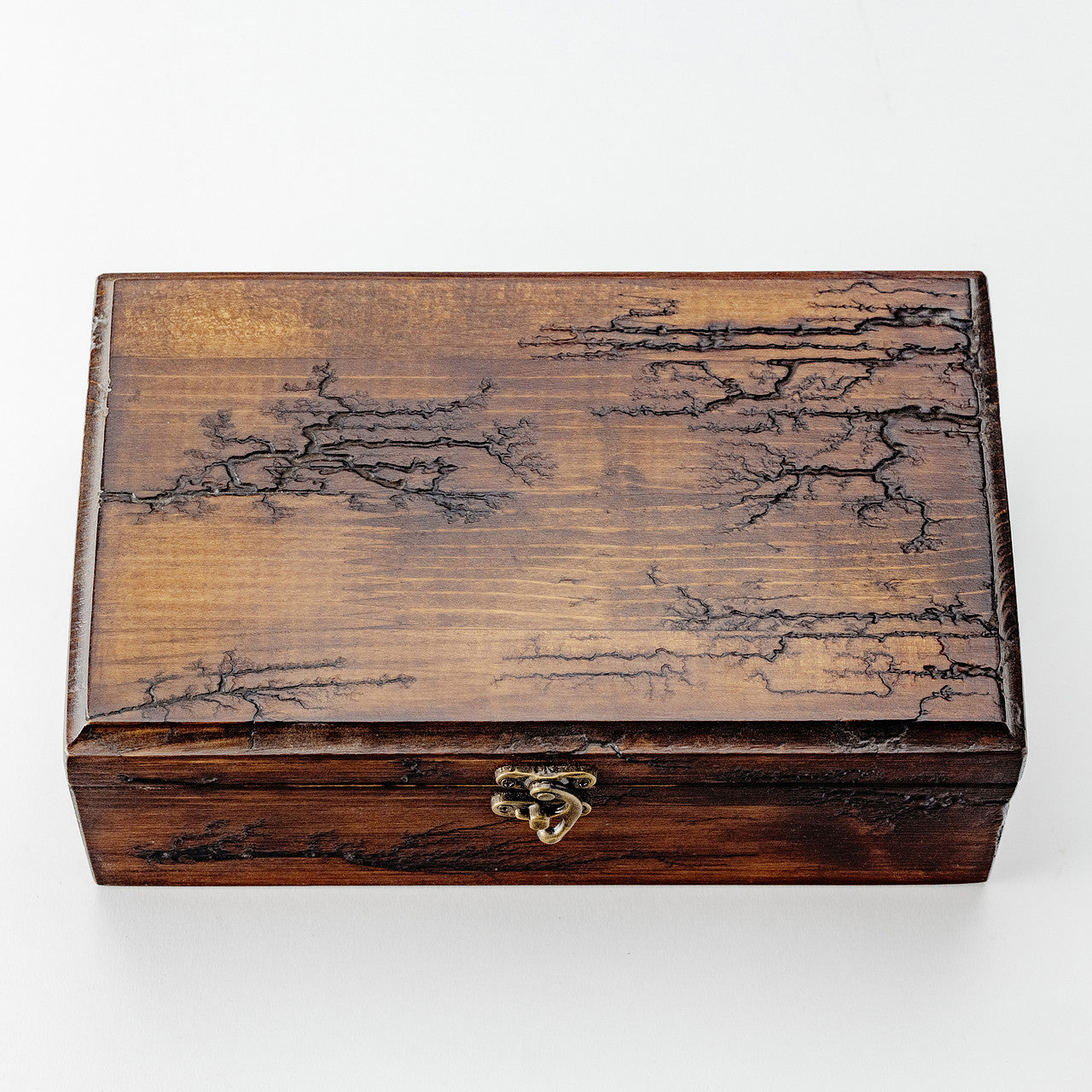 Rustic Handmade Box with Lichtenberg Figure Carvings
