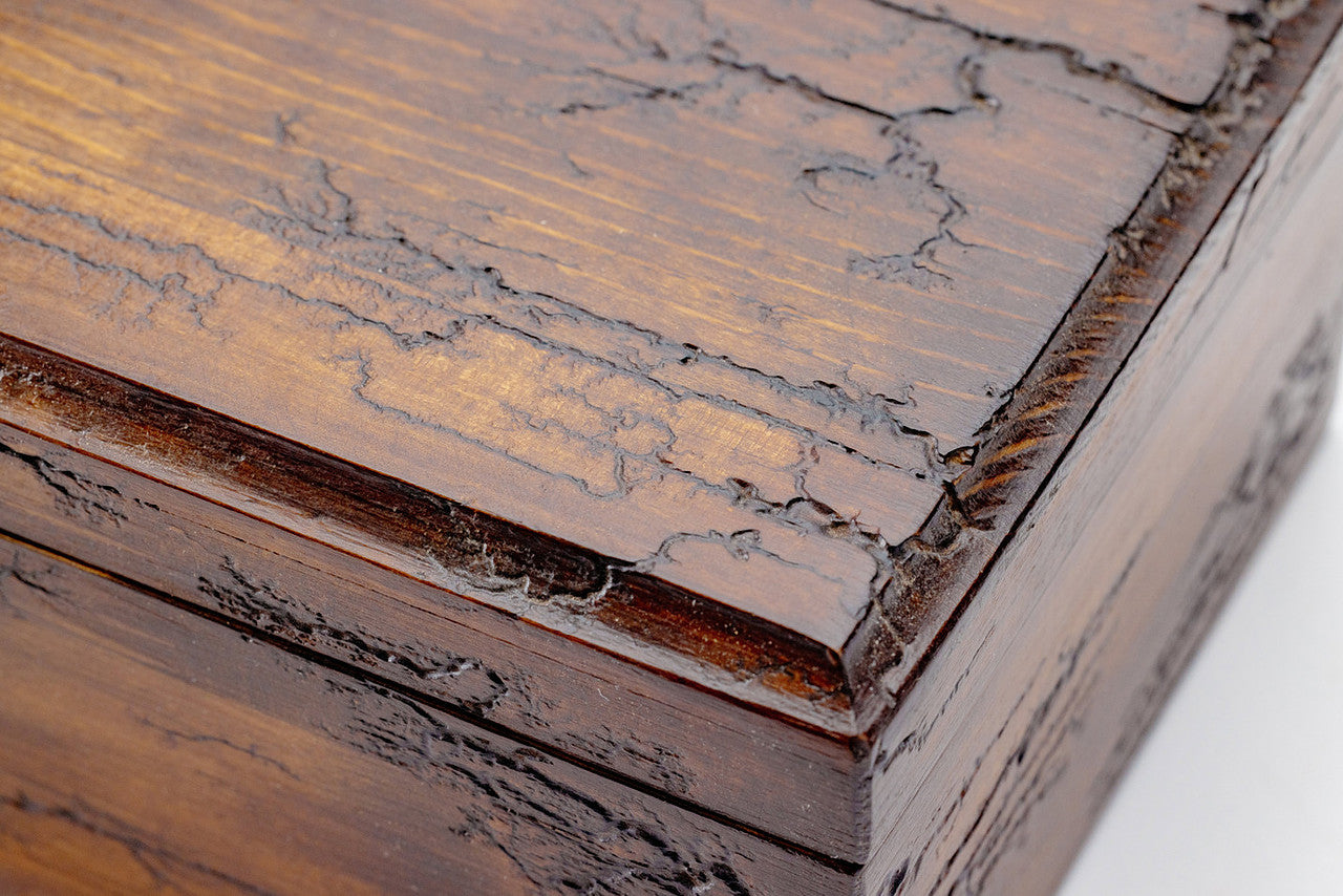 Rustic Handmade Box with Lichtenberg Figure Carvings