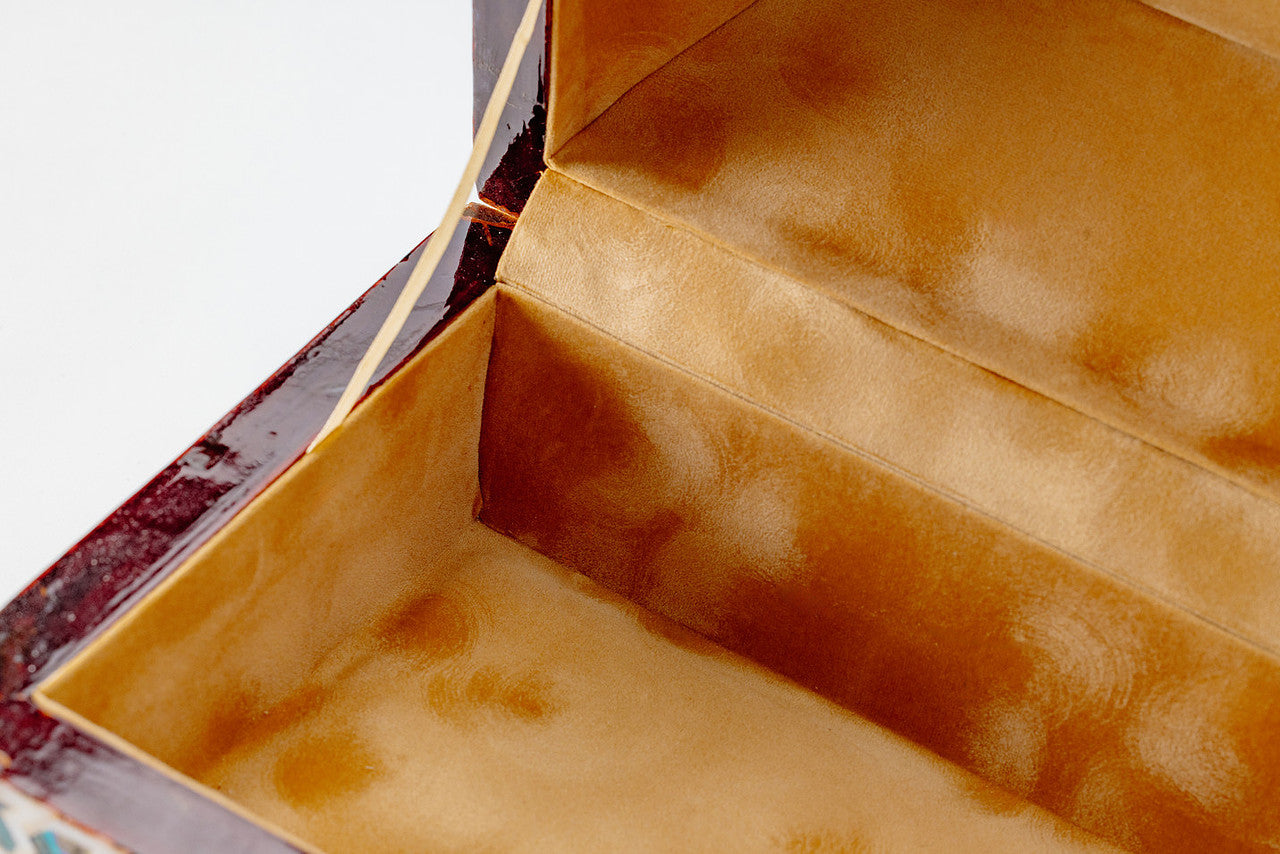 Unique Mother of Pearl Mosaic Covered Wooden Box