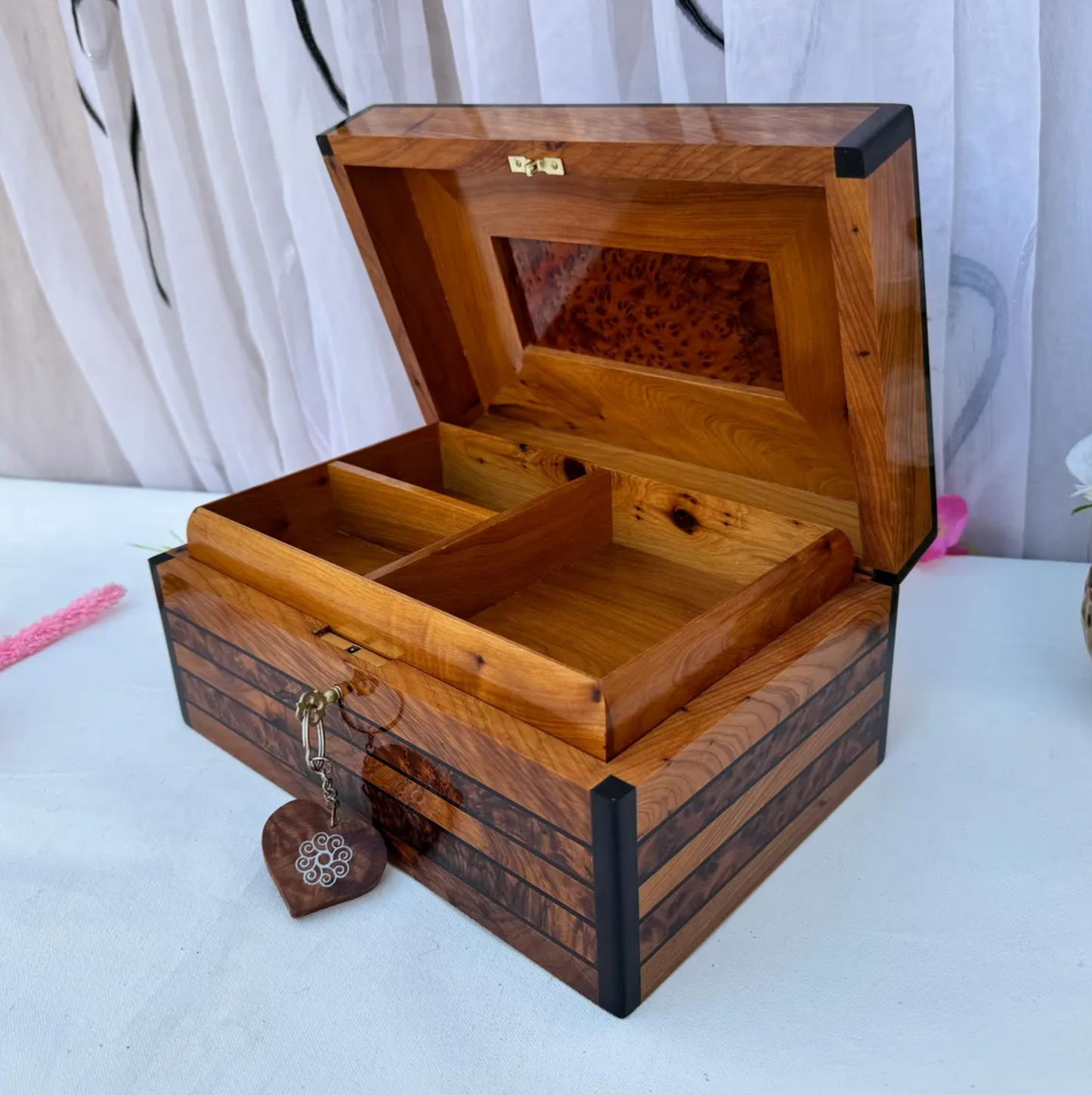 Handmade Solid Thuya Burl Wooden Box