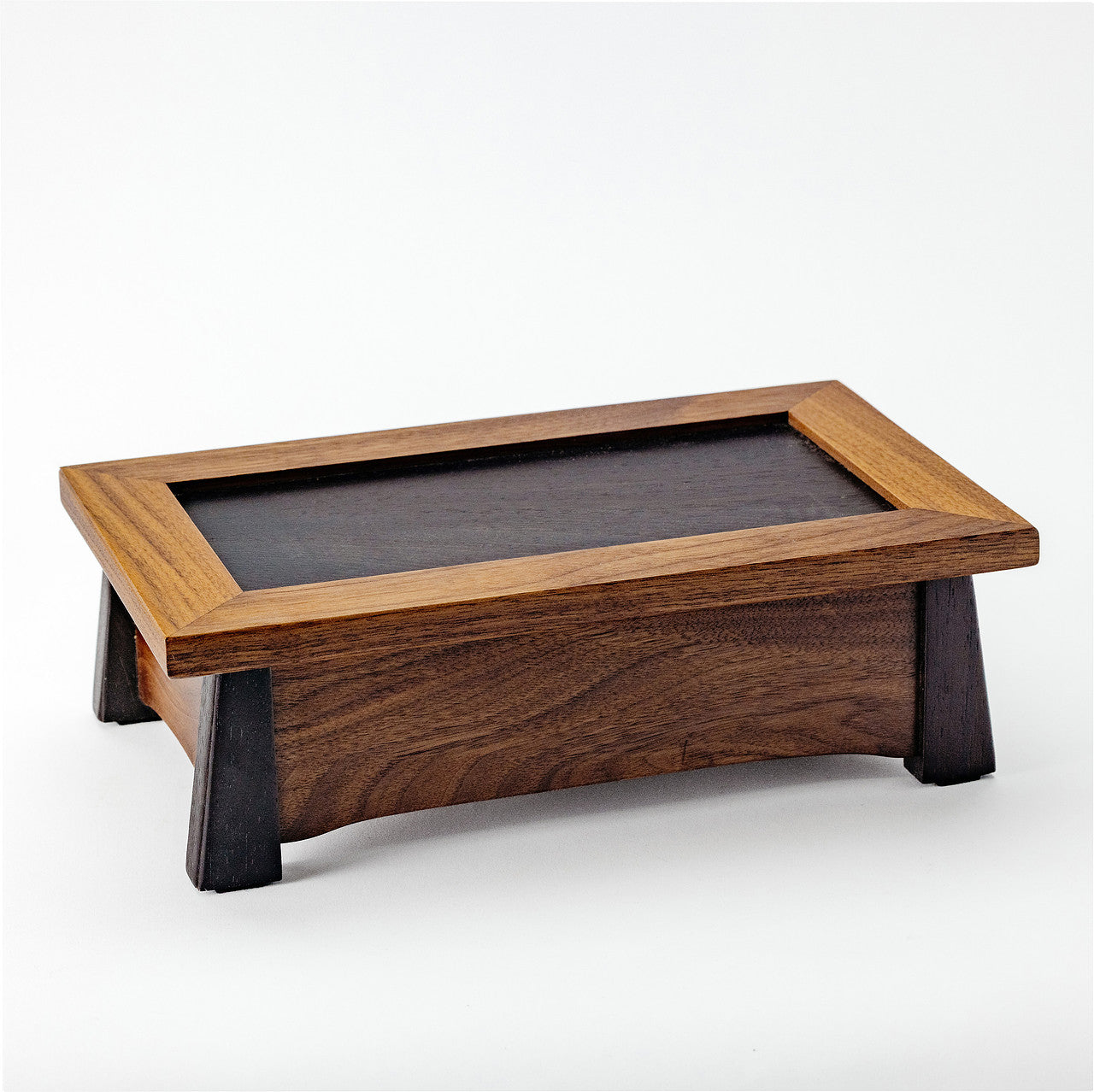 Walnut Unique Storage Box with removable jewelry tray