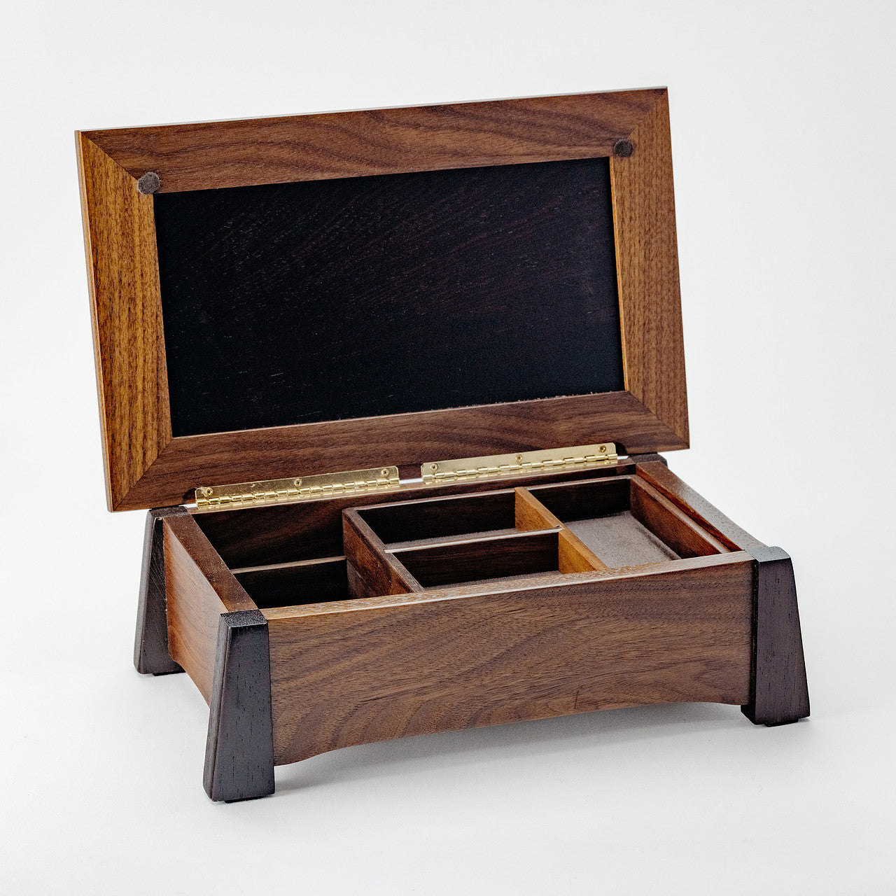 Walnut Unique Storage Box with removable jewelry tray