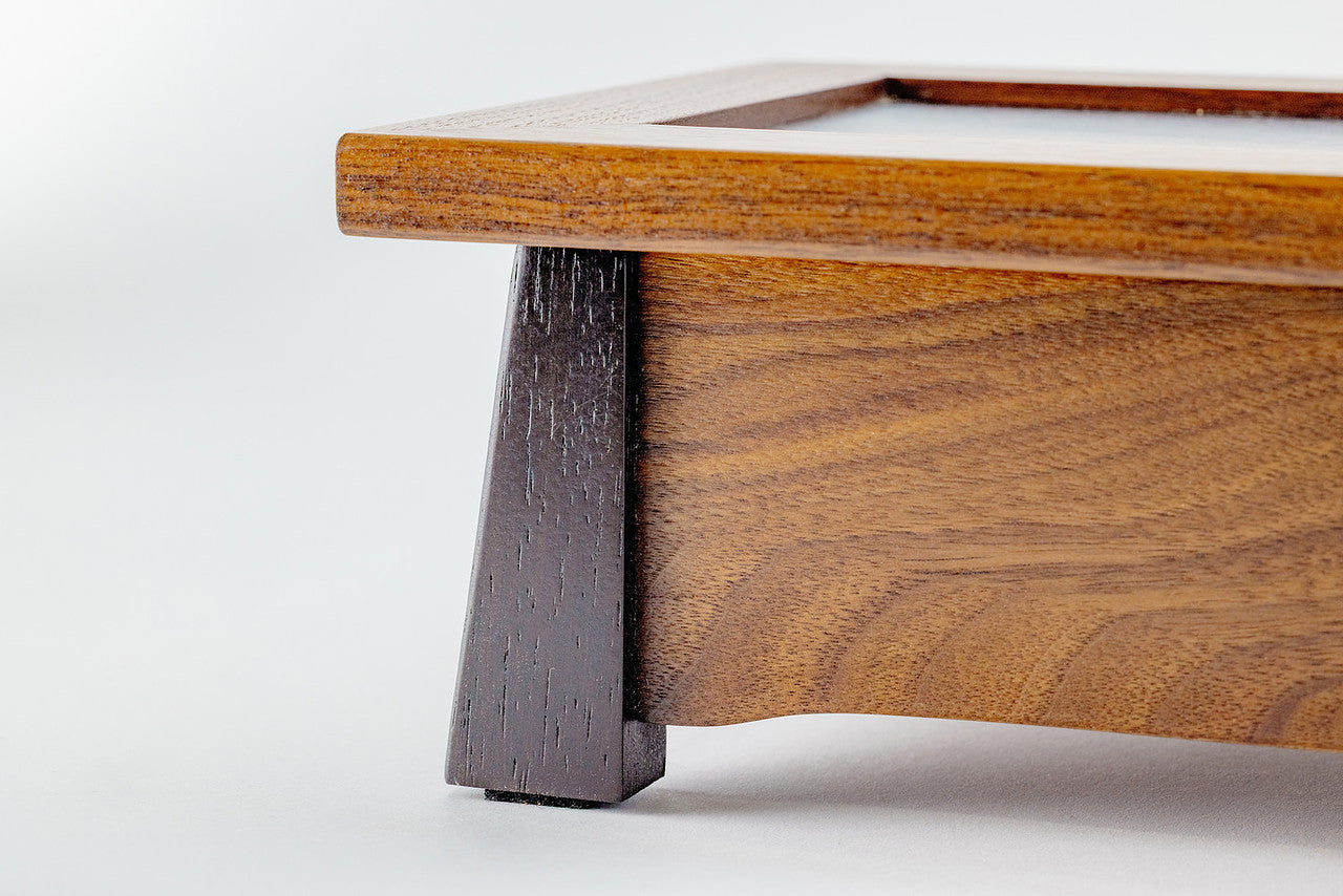 Walnut Unique Storage Box with removable jewelry tray